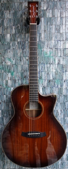 Tanglewood Winterleaf Series TW4 Exotic Koa Electro-Acoustic Super Folk Cutaway, Autumn Burst Gloss