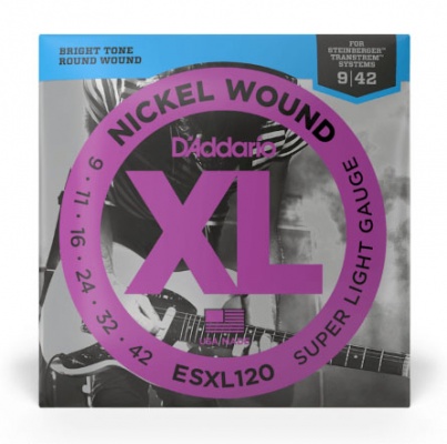 D'Addario ESXL120 Nickel Wound Electric Guitar Strings, Super Light, Double Ball End, 09-42