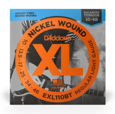 D'Addario EXL110BT Nickel Wound Electric Guitar Strings, Balanced Tension Regular Light, 10-46