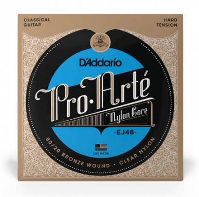 D'Addario EJ48 80/20 Bronze Pro-Arte Nylon Classical Guitar Strings, Hard Tension