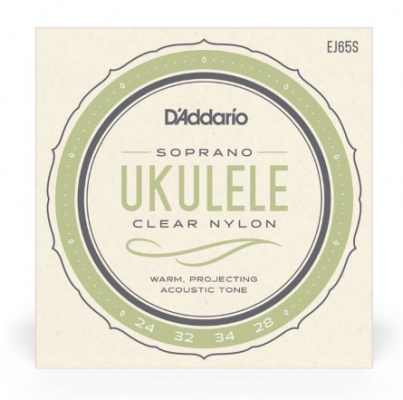 D'Addario EJ65S Pro-Art Custom Extruded Nylon Ukulele Strings, Soprano