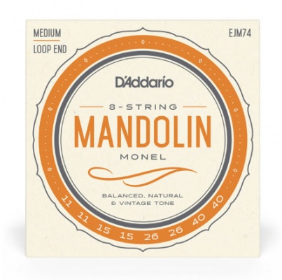 D'Addario EJM74 Monel Mandolin Strings, Medium, 11-40