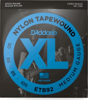 D'Addario ETB92 Tapewound Bass Guitar Strings, Medium, 50-105, Long Scale
