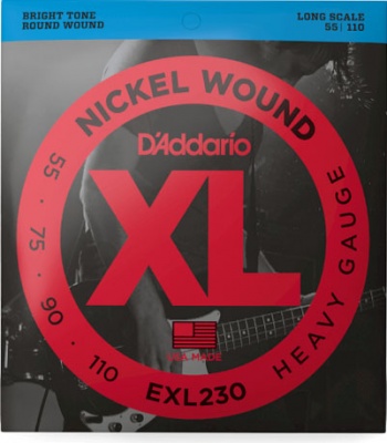 D'Addario EXL230 Nickel Wound Bass Guitar Strings, Heavy, 55-110, Long Scale