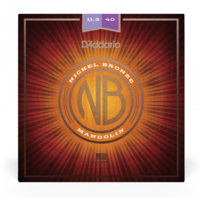 D'Addario NBM11540 Nickel Bronze Mandolin Set, Custom Medium, 11.5-40