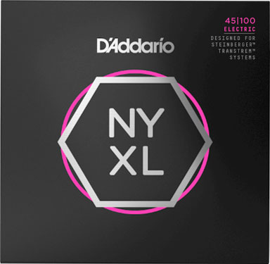 D'Addario NYXLS45100 Nickel Wound Bass Guitar Strings, Regular Light, 45-100, Double Ball End, Long Scale