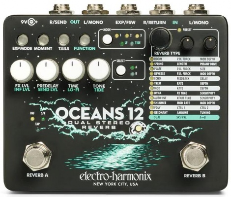 Electro-Harmonix Oceans 12 Dual Stereo Reverb Pedal