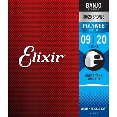 Elixir E11600 Polyweb Banjo Strings, 9-20 Light