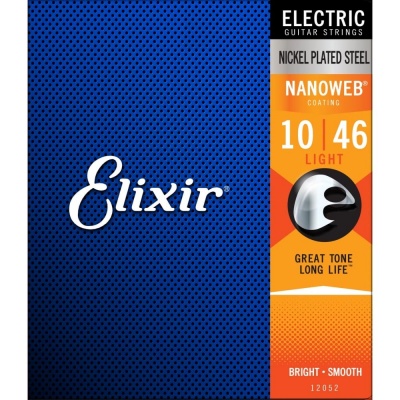 Elixir Nanoweb Nickel Electric Guitar Strings, 10-46 Light