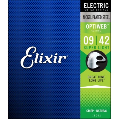 Elixir Optiweb Nickel Electric Guitar Strings, 9-42 Super Light