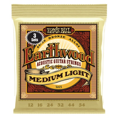 Ernie Ball Earthwood MEDIUM/LIGHT (3 SET PACK) 12-54