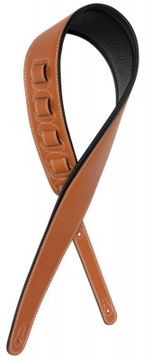 Stagg Padded Leatherette Guitar Strap, XL Light Brown