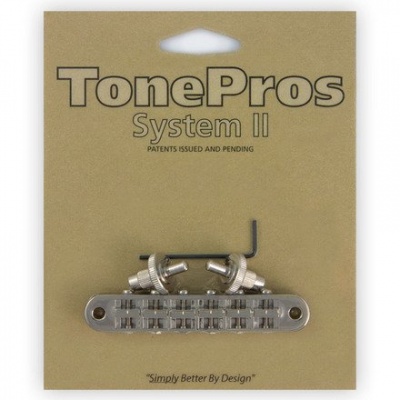 TonePros TP3B-N Standard Tuneomatic (small posts, notched saddles), Nickel