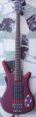 Warwick Rockbass Corvette $$, Burgundy Red Transparent Satin